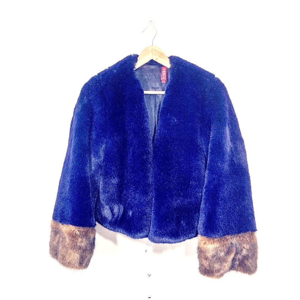 STAUD Juliette Two-Tone Faux Fur Coat